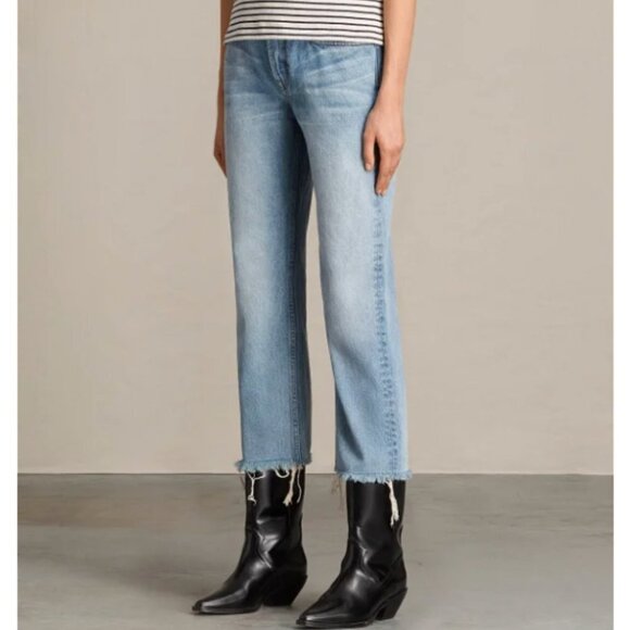 All Saints Denim - ALL SAINTS Mazzy Straight Crop Jeans Size 24